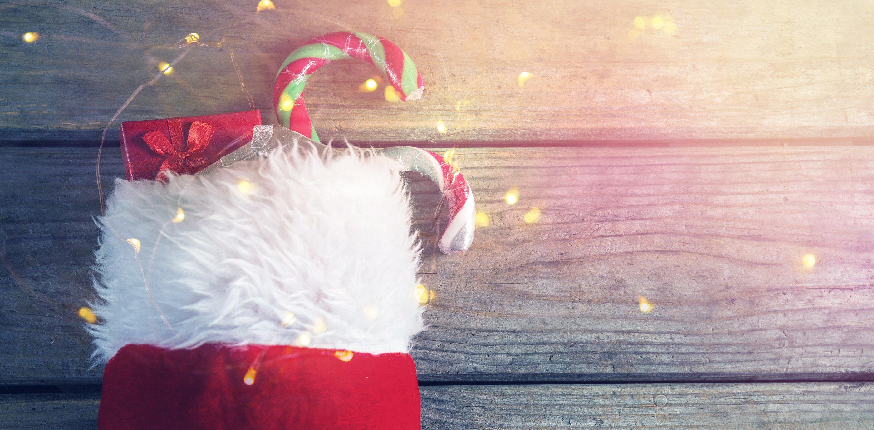 a Christmas stocking with candy canes a Christmas stocking with candy canes