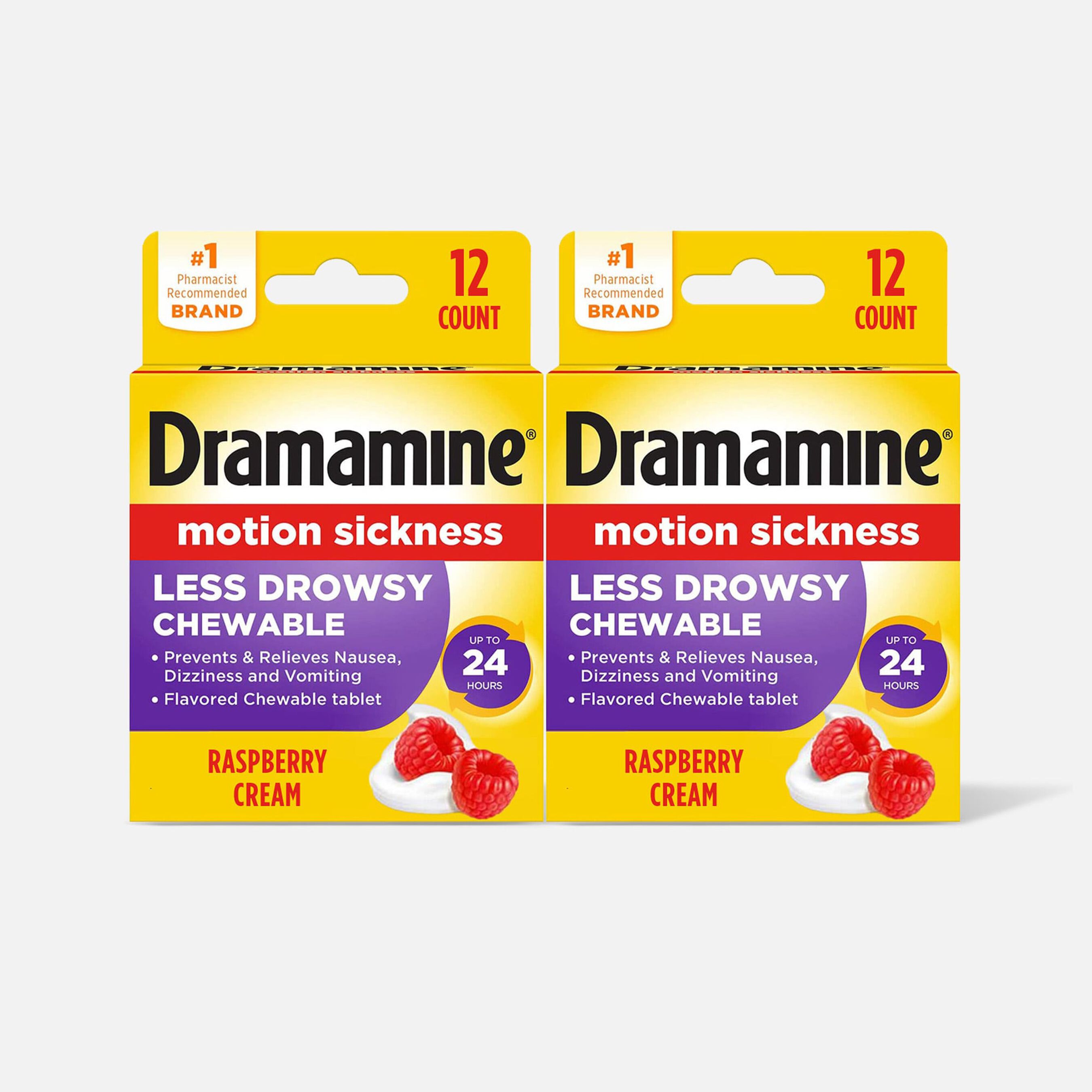 FSA Eligible Dramamine Motion Sickness Relief All Day Chewable Tablets