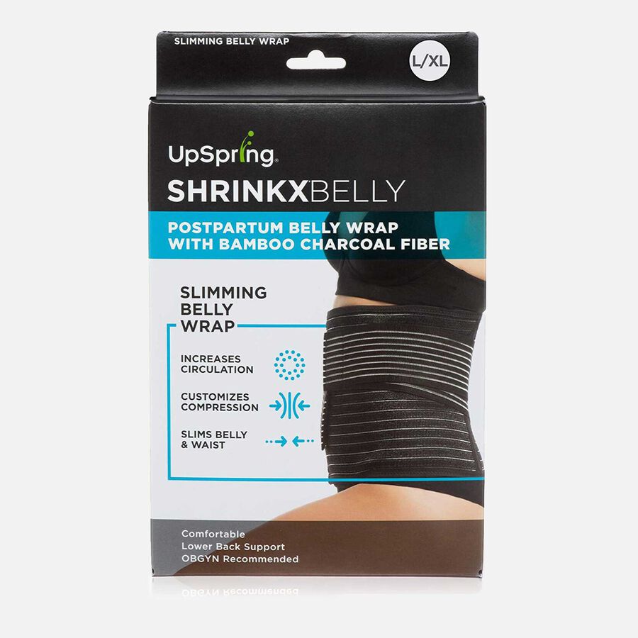 Shrinkx Belly Postpartum Belly Wrap with Bamboo Charcoal Fiber, Black, L/XL, , large image number 0