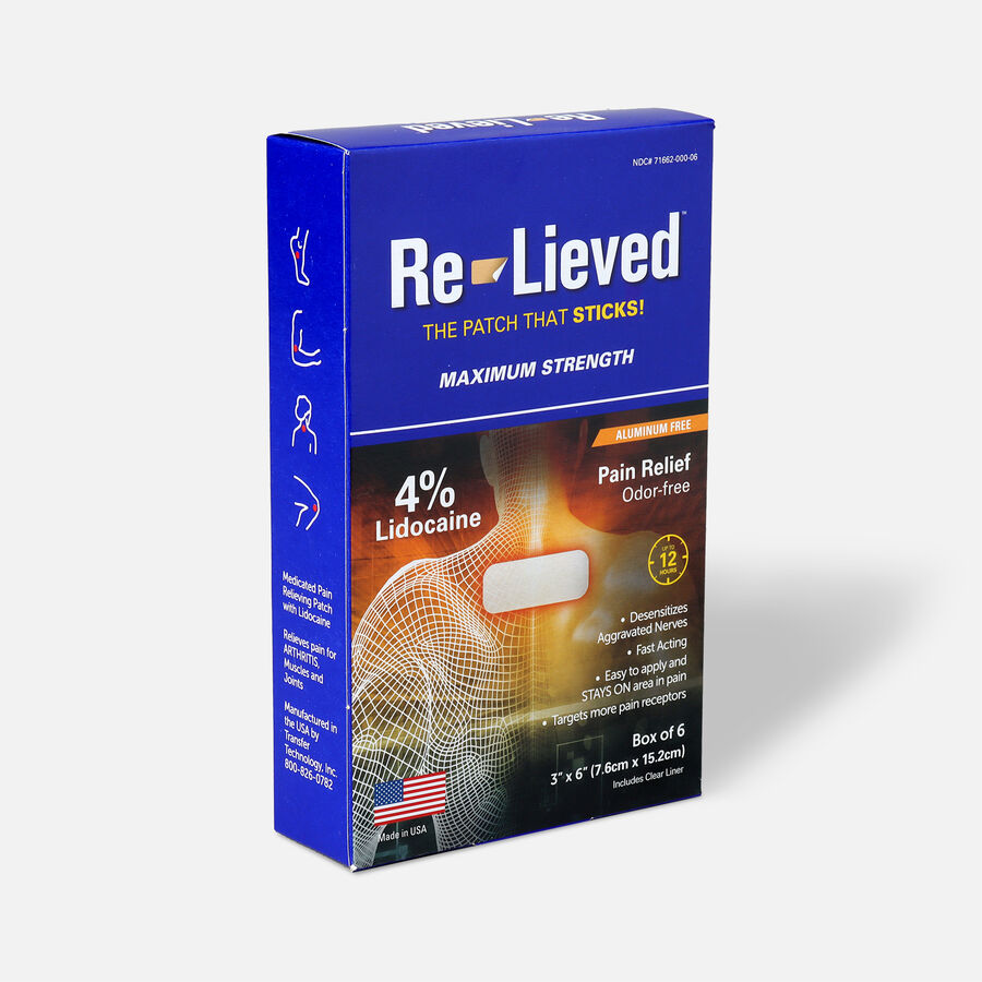 Re-Lieved 4% Lidocaine Pain Relief Patches, 6 ct., , large image number 3