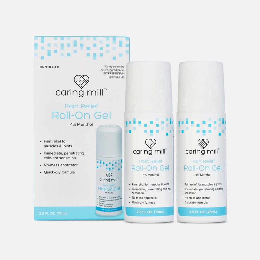 Caring Mill™ Menthol Pain Relief Roll-On Gel, 2.5 fl oz. (2-Pack), , large image number 0
