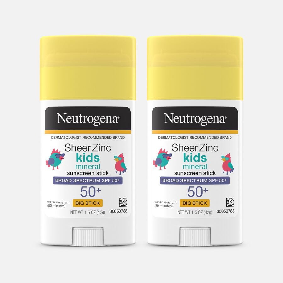 Neutrogena Sheer Zinc Kids Mineral Sunscreen Stick, SPF 50+, 1.5 oz. (2-Pack), , large image number 0
