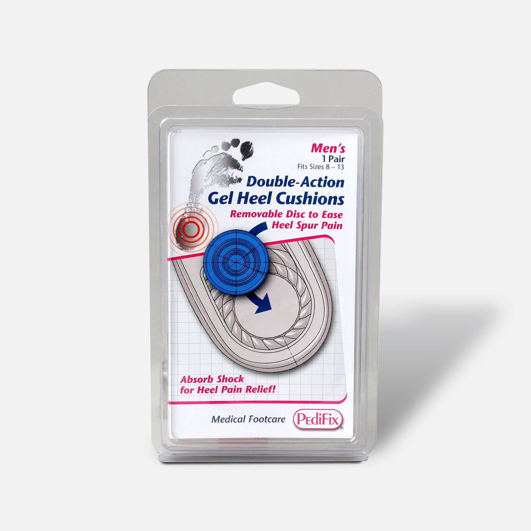 Pedifix Double Action Gel Heel Cushions Men