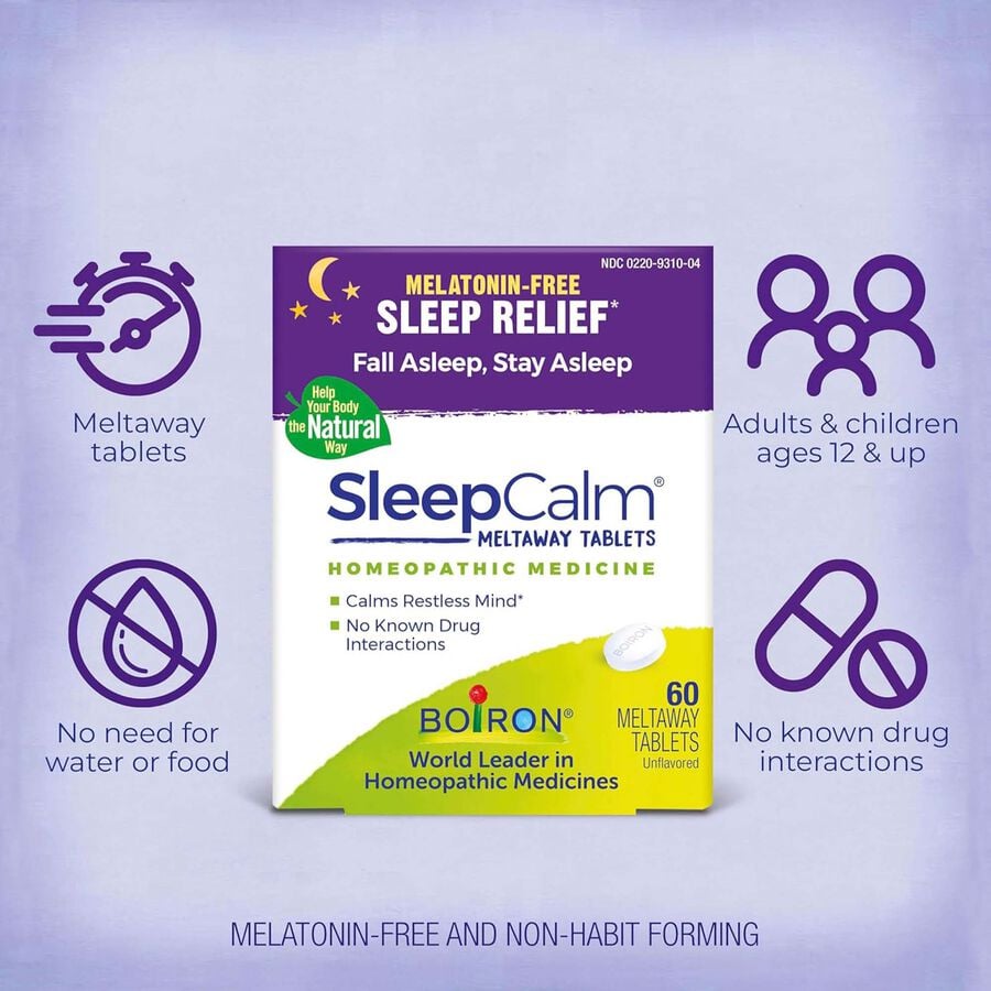 SleepCalm&reg; Meltaway Tablets Homeopathic Medicine, 60 ct., , large image number 1