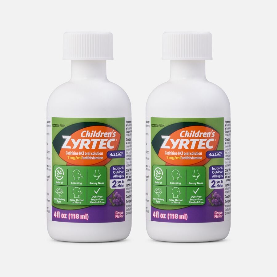 Children's Zyrtec 1 mg Grape Syrup, 4 fl oz. (2-Pack), , large image number 0