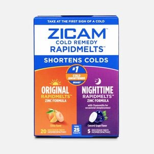 Zicam Cold Remedy Rapidmelts Original and Nighttime Combo Tablets,  25 ct.