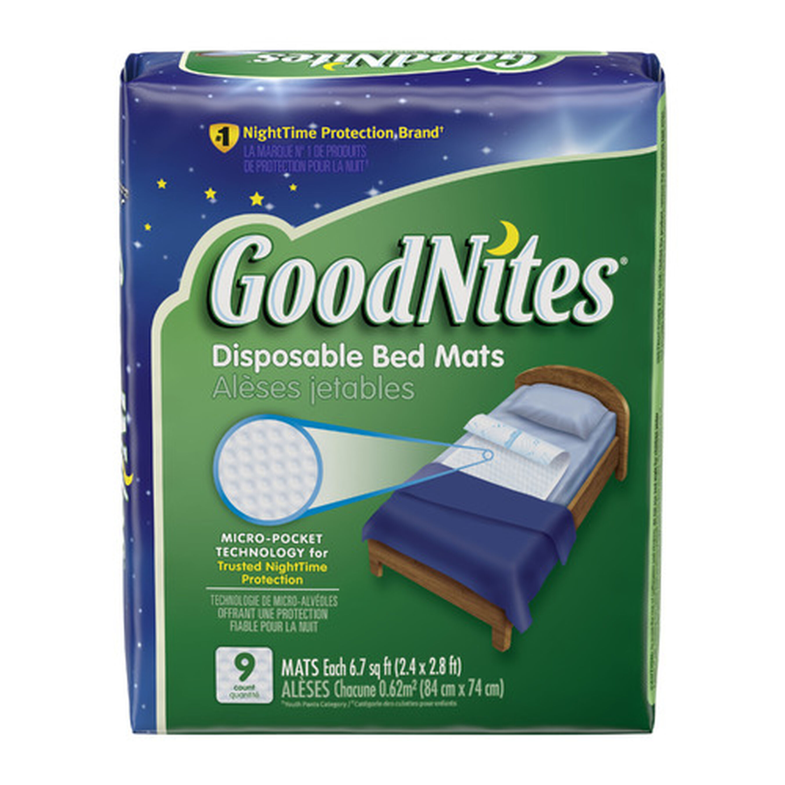 GoodNites Disposable Bed Pads for Nighttime Bedwetting, NonSlip