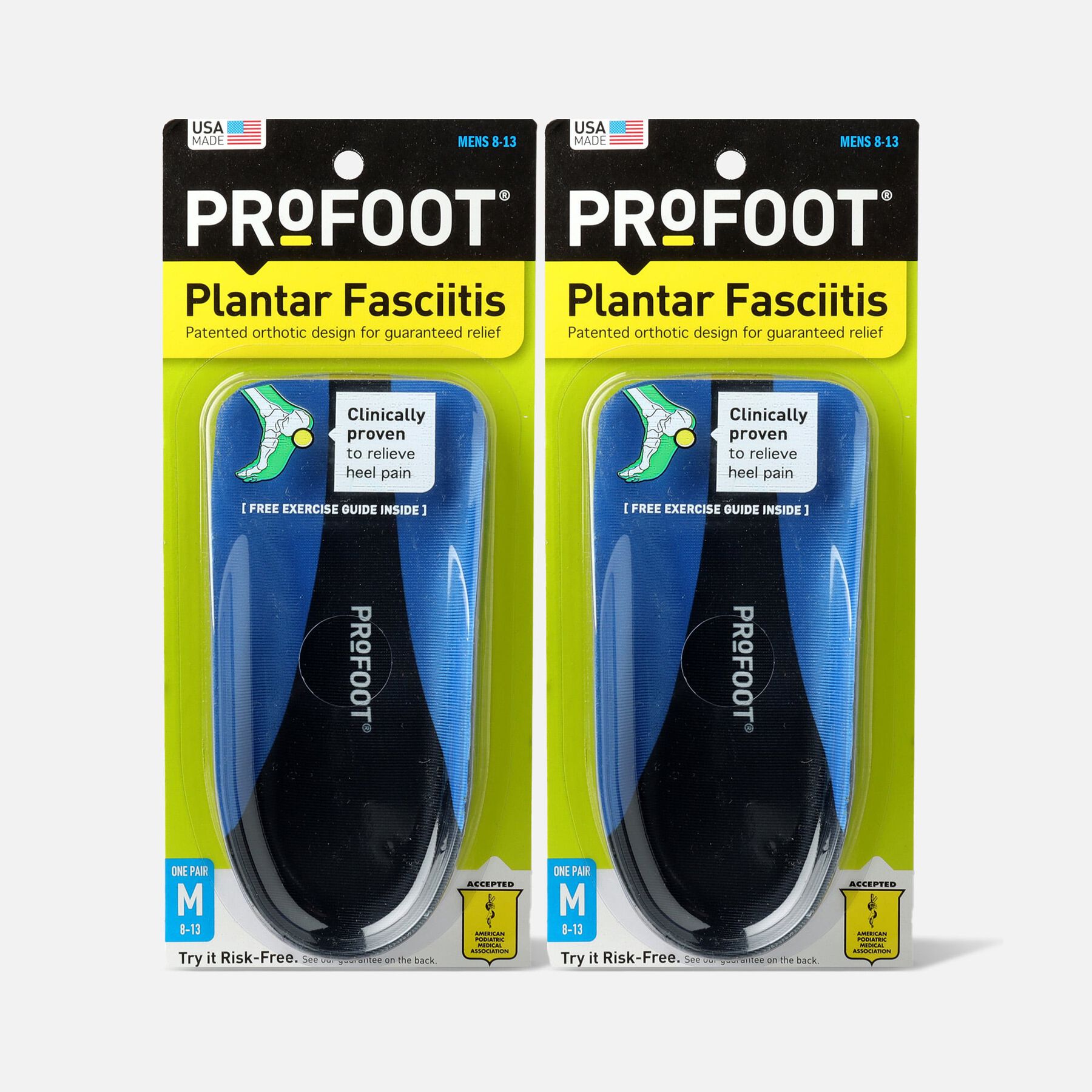 FSA Eligible ProFoot Plantar Fasciitis Insoles for Men (2Pack) FSA Store