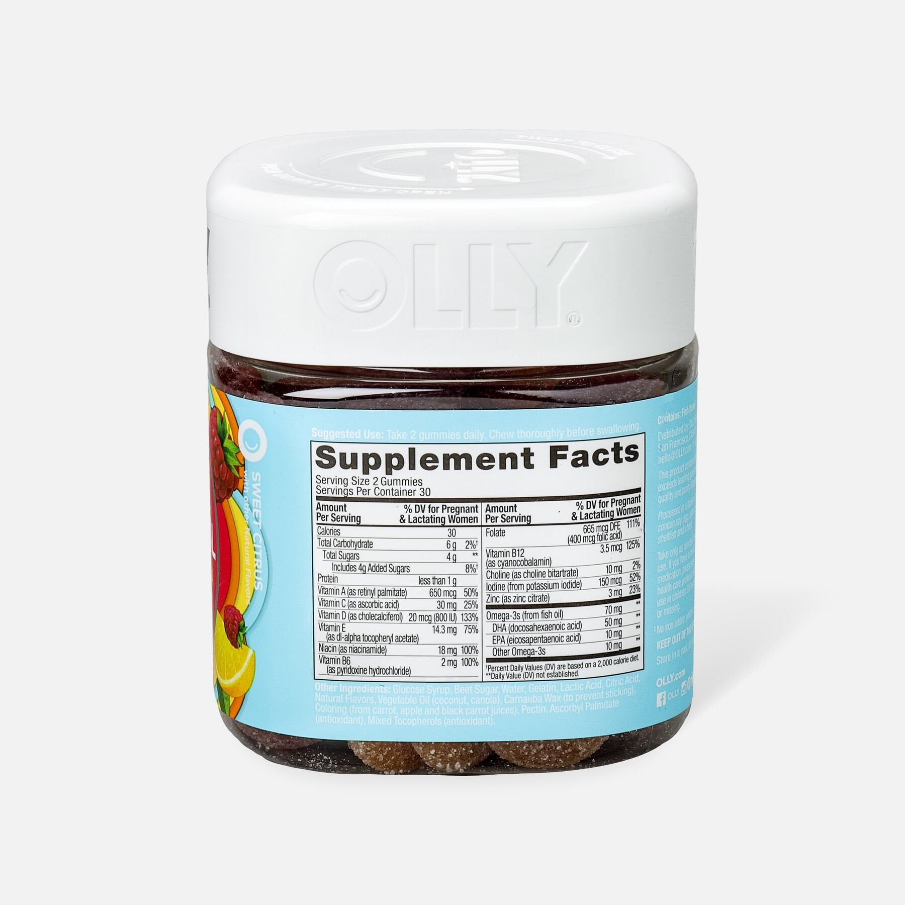 FSA Eligible OLLY The Essential Prenatal Gummy Multivitamin, Sweet Citrus, 30 Day Supply, 60 ct
