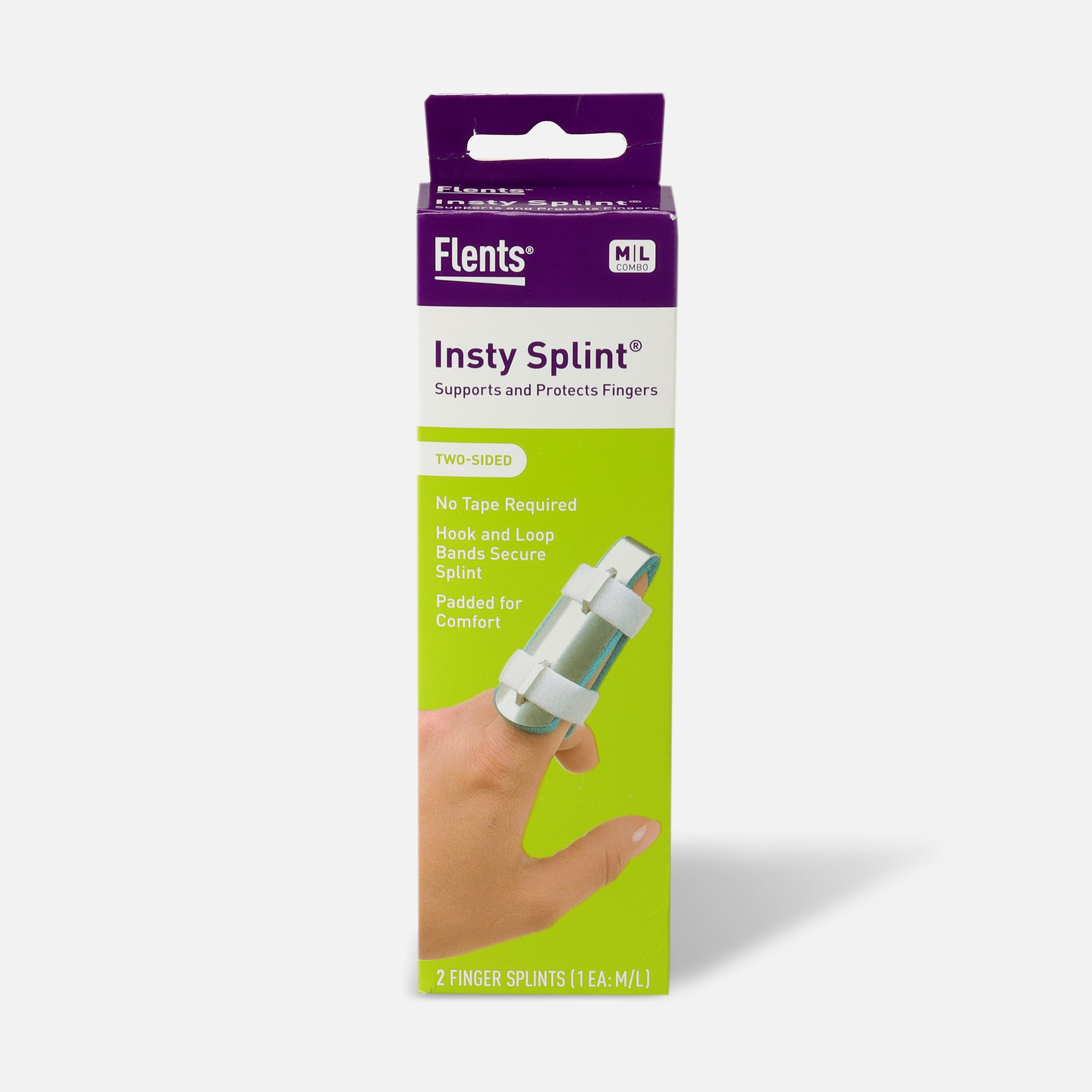FSA Eligible Flents Insty Splint Finger Split, TwoSided, 2 splints