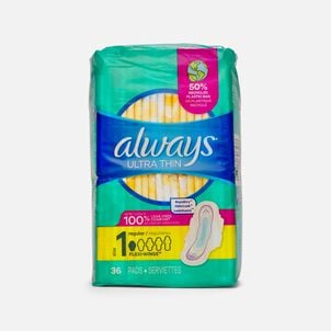 Always Ultra Thin Pads with Wings, Size 1, 36 ct.