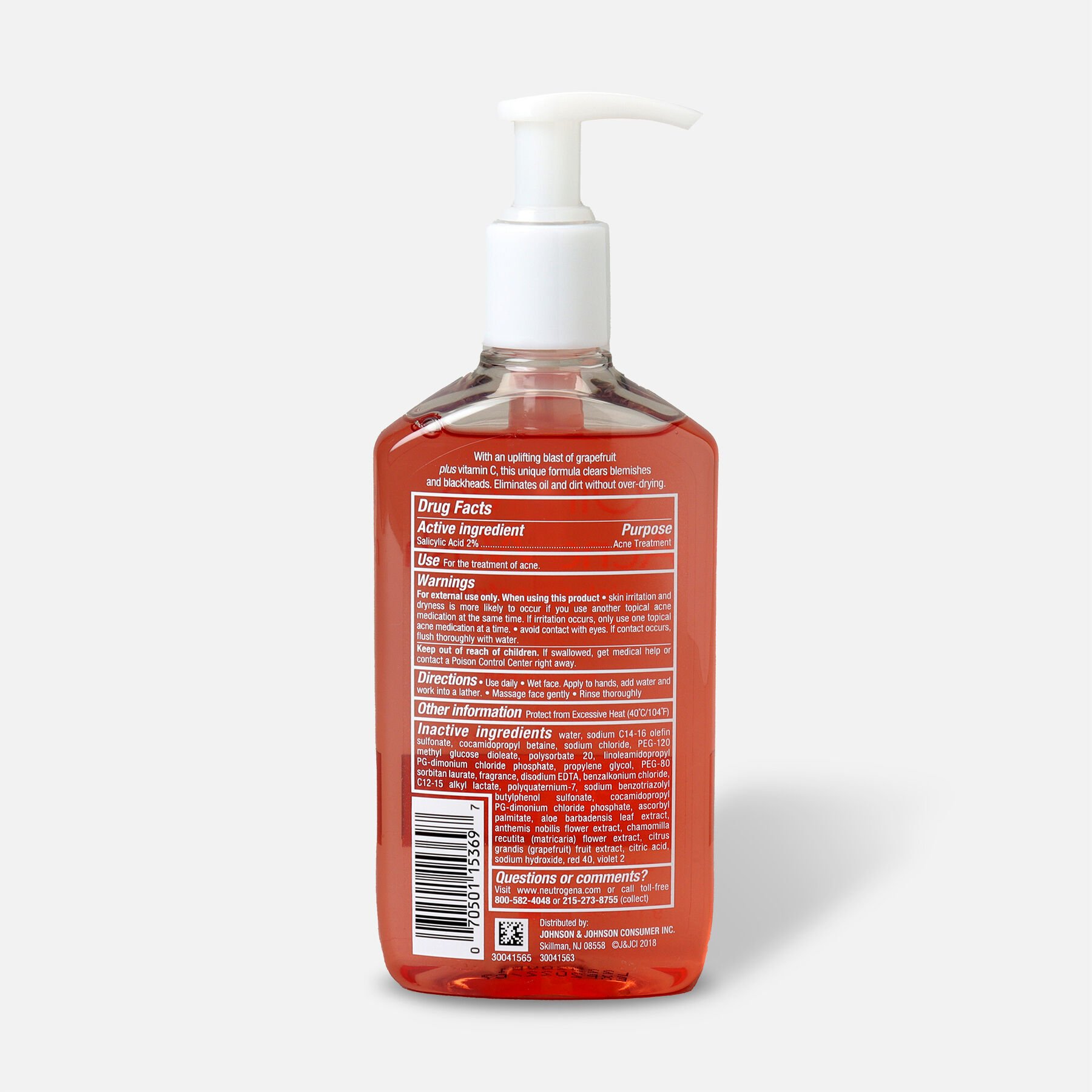 FSA Eligible Neutrogena Pink Grapefruit OilFree Acne Facial Wash, 9.1 oz. FSA Eligible