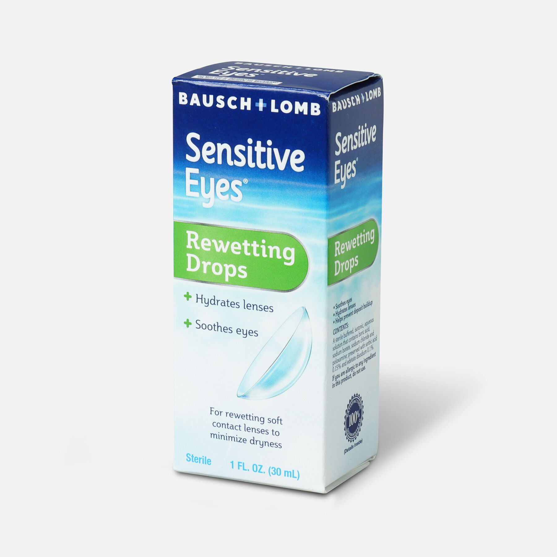 Sensitive Eyes Drops for Rewetting Soft Lenses to Minimize Dryness, 1