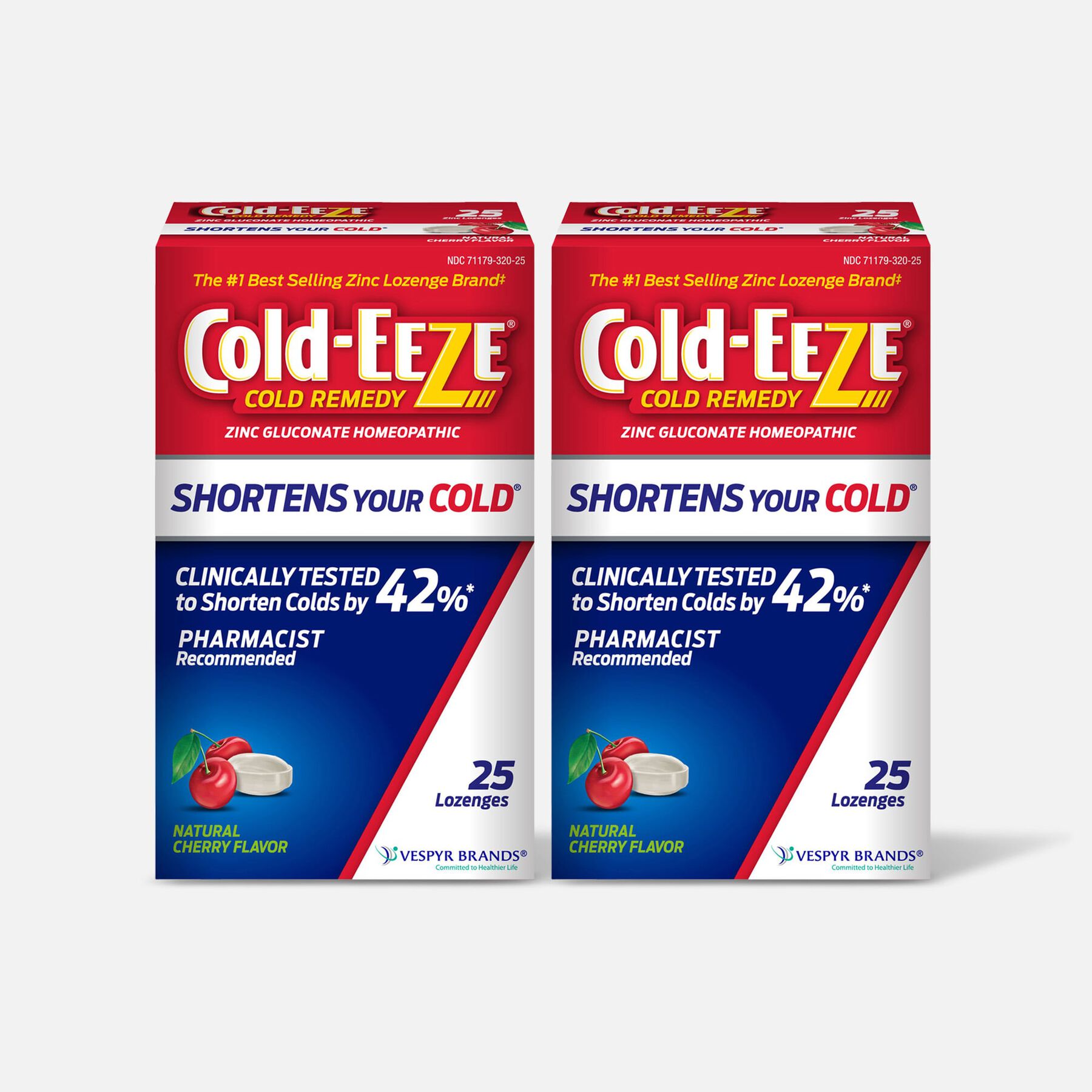 FSA Eligible ColdEEZE Natural Cherry Flavor Lozenge, 25 ct. (2Pack)