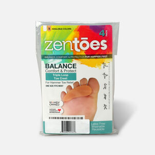 ZenToes Hammer Toe Crests with 3 Loops, Beige - 4-Pack