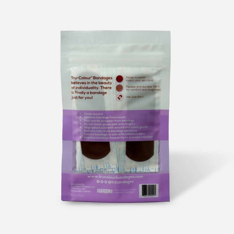 Tru-Colour Bandages Flexible Fabric Bandages, Dark Shade - 30 ct., , large image number 1
