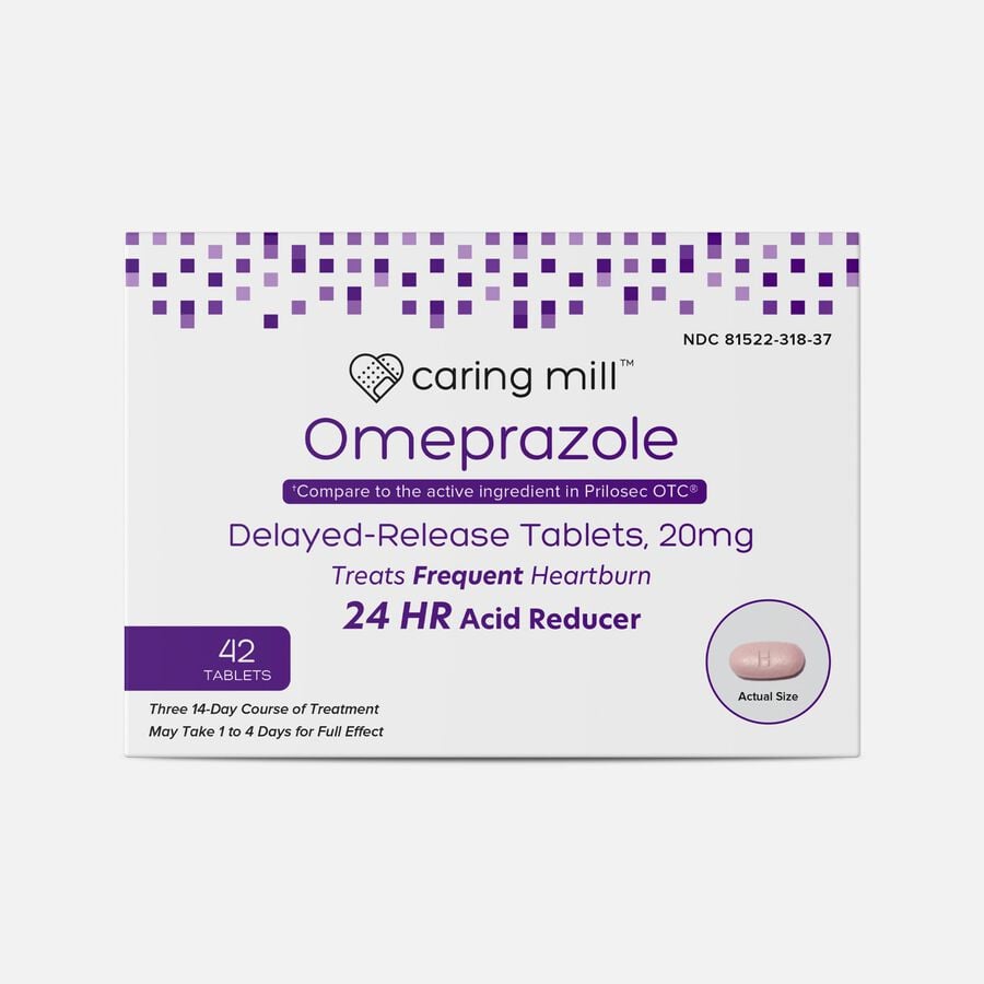Caring Mill&trade; Omeprazole Delayed Release Tablets, 42 ct., , large image number 0