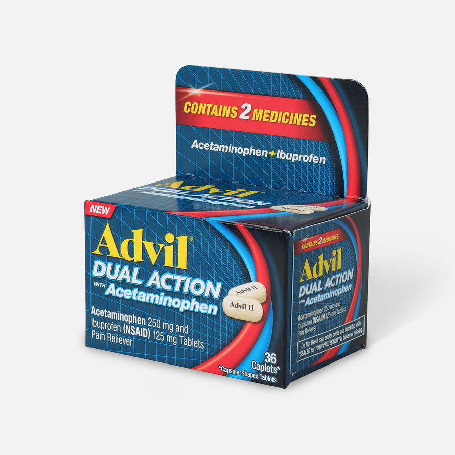 Advil Dual Action Coated Tablets, Acetaminophen + Ibuprofen, 36 ct