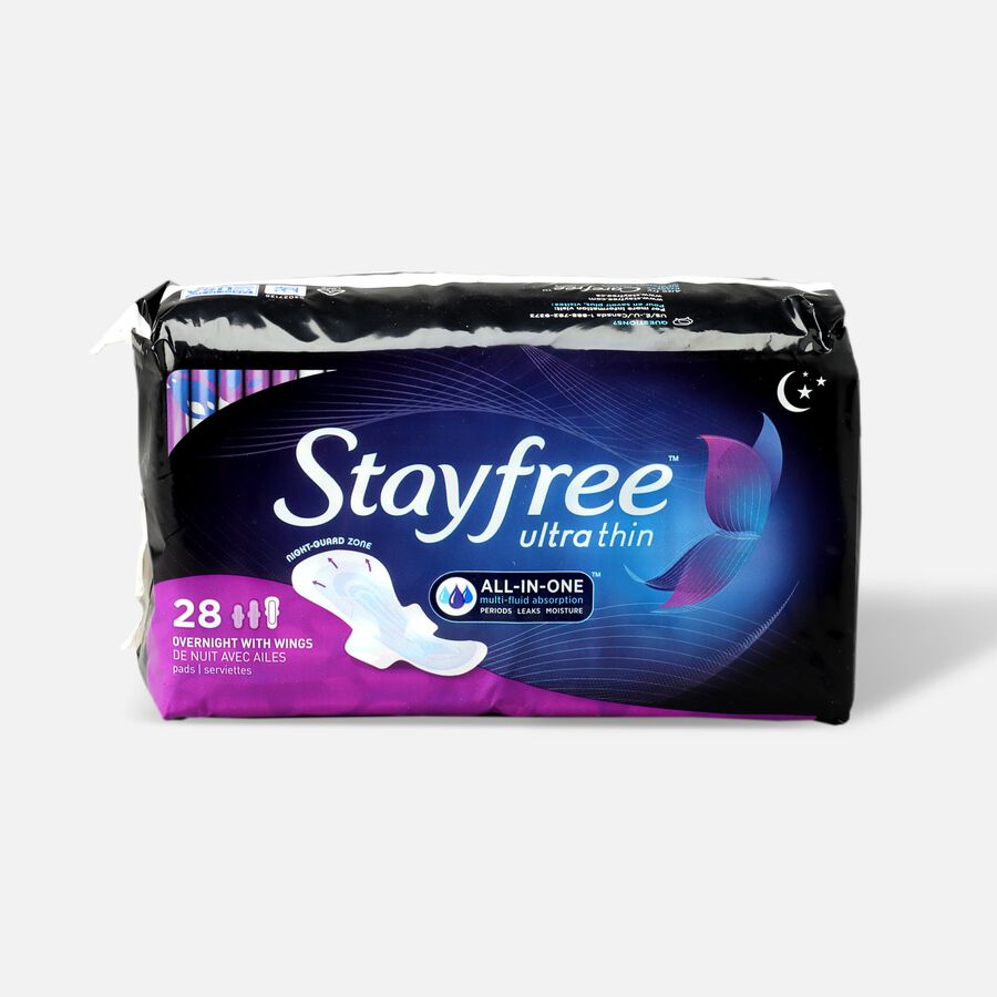 Stayfree Ultra Thin Pads Overnight with Wings, , large image number 1