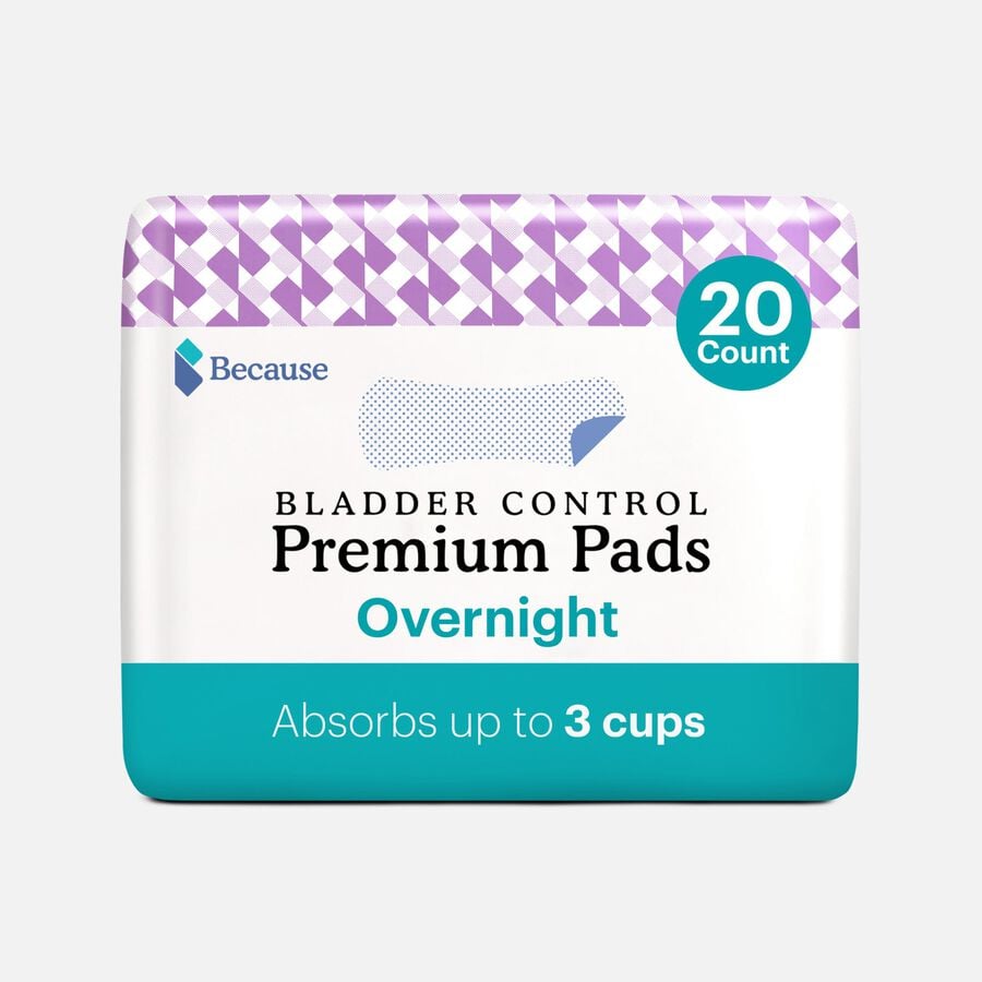 Because Overnight Premium Bladder Control Pads, 20 ct., , large image number 0
