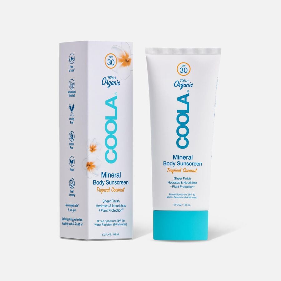 COOLA Mineral Body Organic Sunscreen Lotion SPF 30 Tropical Coconut, 5 oz., , large image number 0