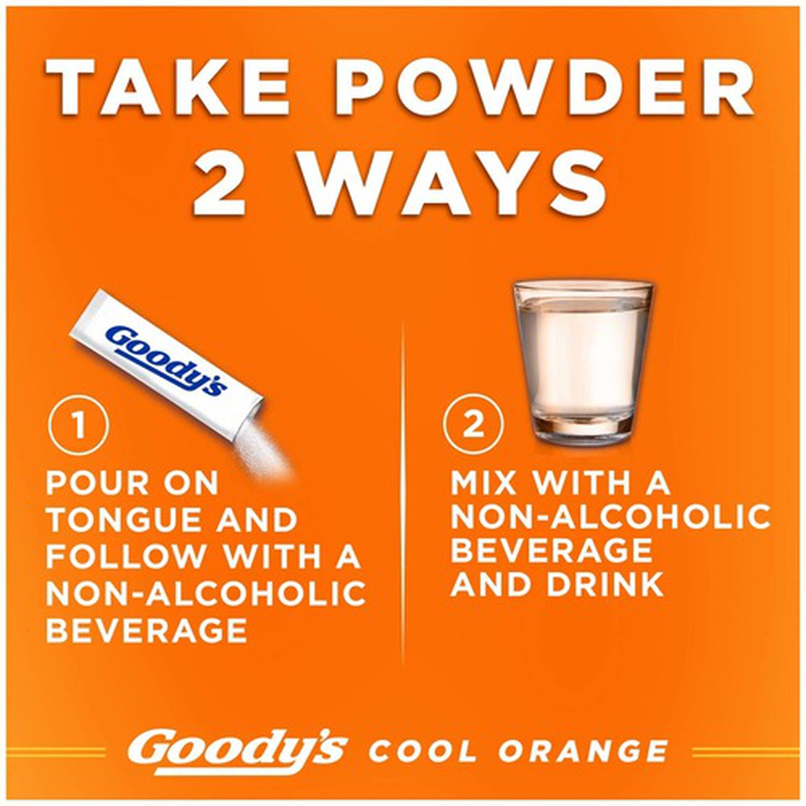 Goody's Cool Orange Acetaminophen / Aspirin Powder Stick, 24ct.
