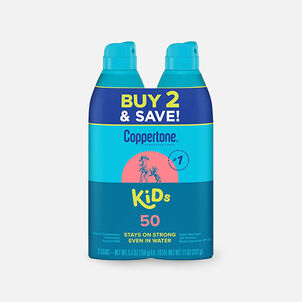 Coppertone Kids Sunscreen Spray SPF 50, 11 oz. - Twin Pack