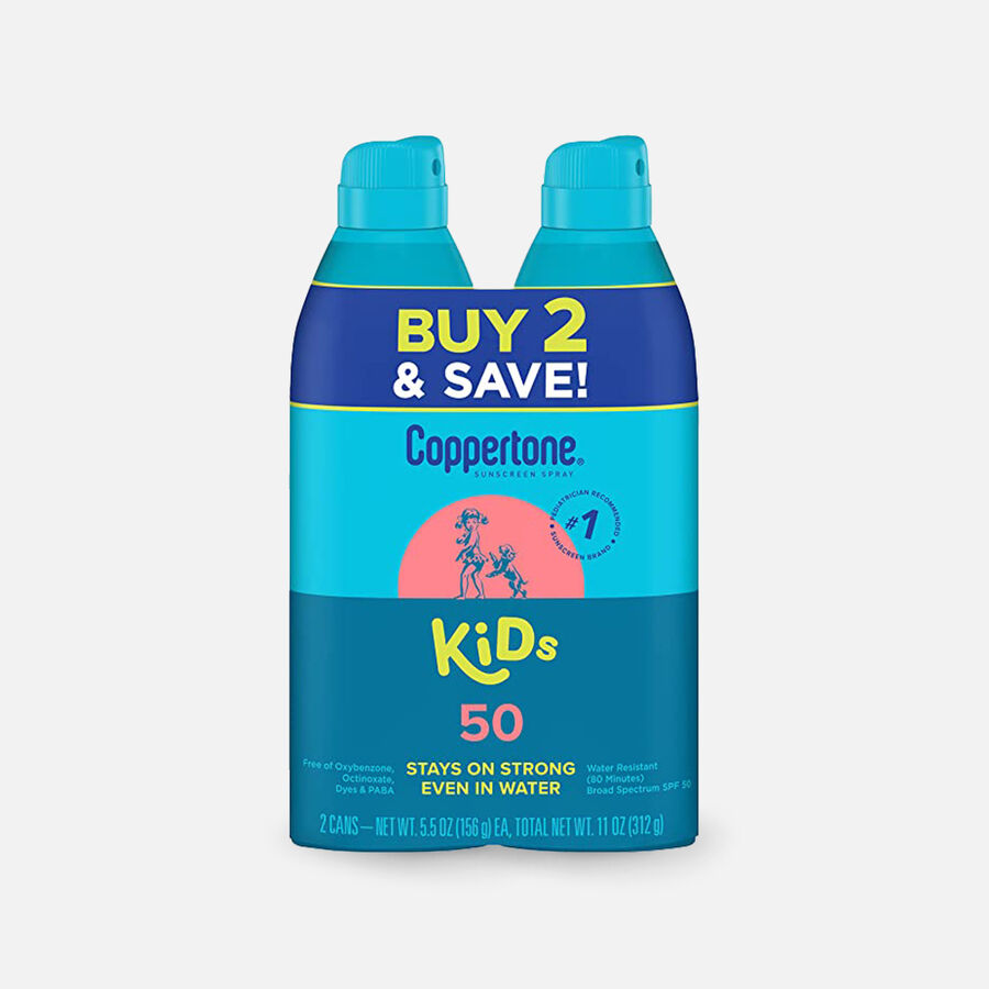 Coppertone Kids Sunscreen Spray SPF 50, 11 oz. - Twin Pack, , large image number 0