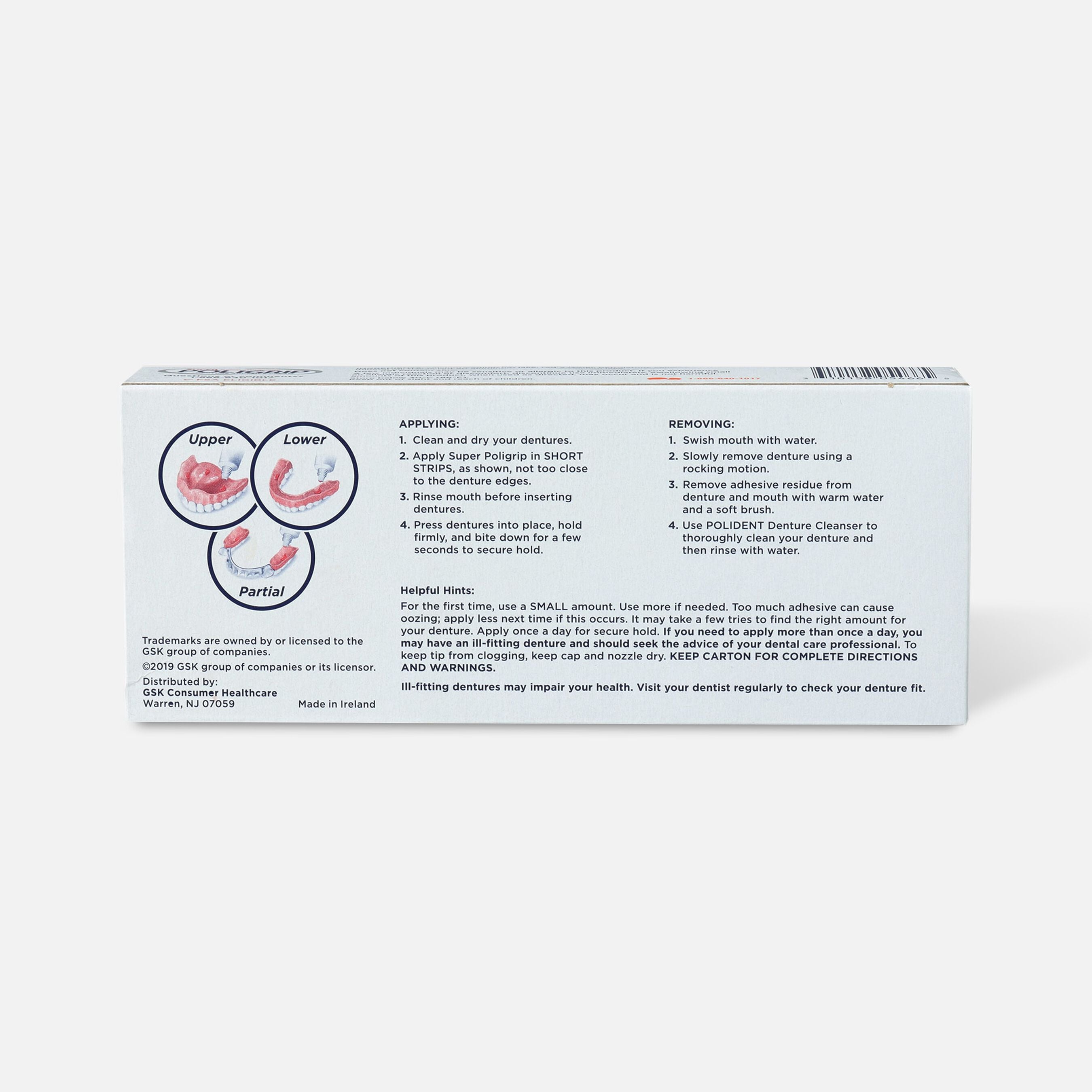 FSA Eligible Super Poligrip Original Formula Zinc Free Denture Adhesive ...