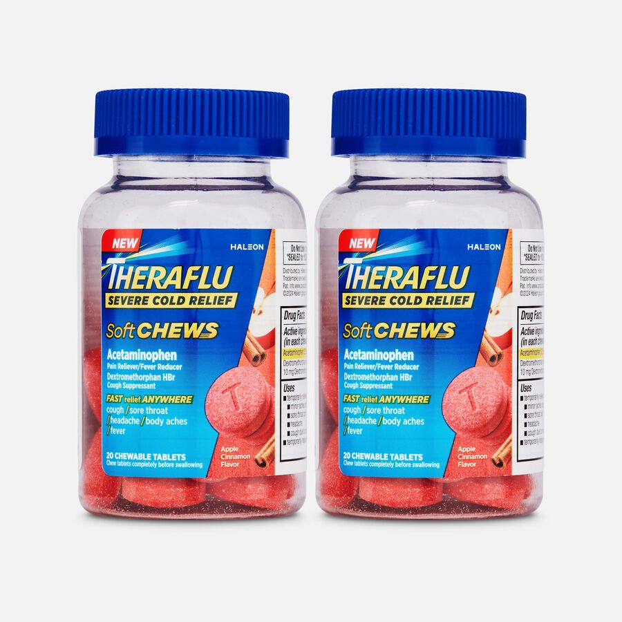 Theraflu Severe Cold Relief Daytime Soft Chews, Apple Cinnamon, 20 ct. (2-Pack), , large image number 0