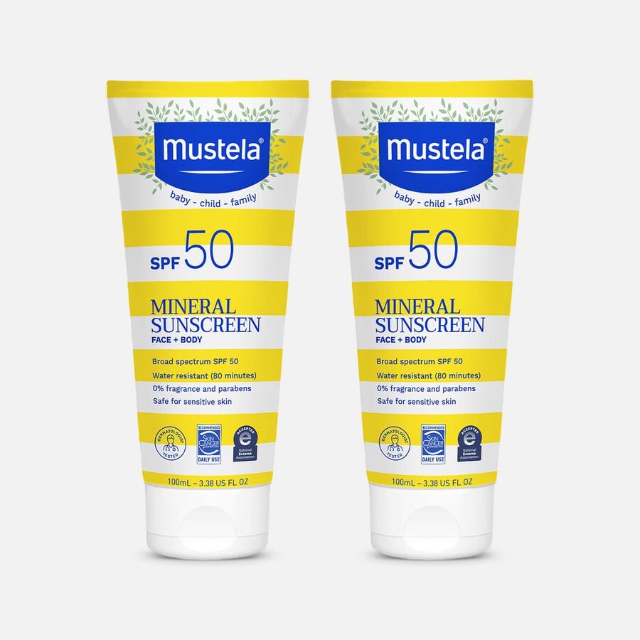 Mustela Mineral Sunscreen Lotion, SPF 50, 3.38 oz. (2-Pack), , large image number 0