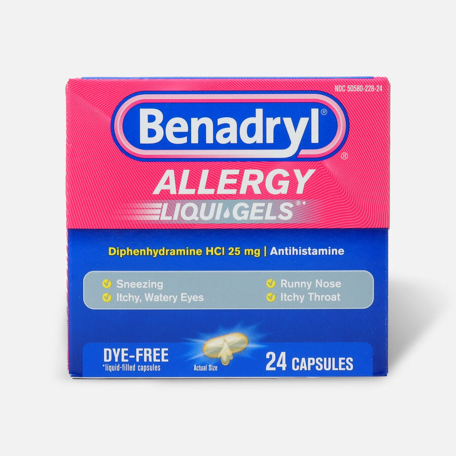 Benadryl Dye-Free Allergy Relief, Liqui-gels, 24 capsules, , large image number 0