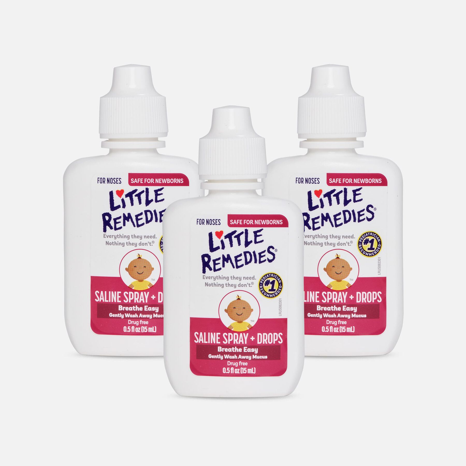 FSA Eligible Little Remedies For Noses Saline Spray, .5 oz. (3Pack