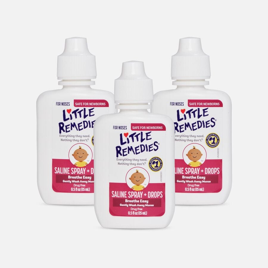 FSA Eligible Little Remedies For Noses Saline Spray, .5 oz. (3Pack