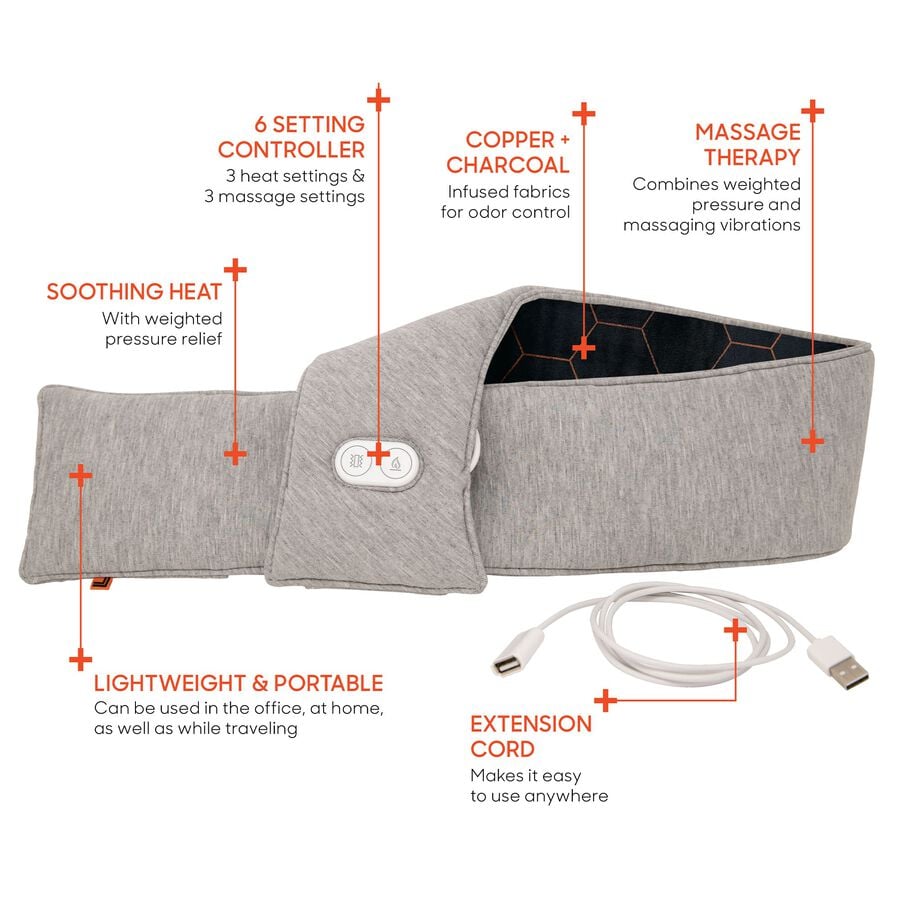Sharper Image Calming Heat Massaging Neck Wrap, , large image number 1