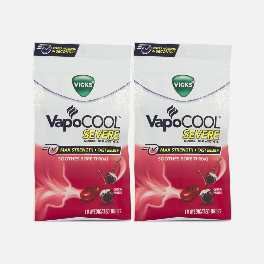 Vicks VapoCool Drops Severe Cherry, 18 ct. (2-Pack), , large image number 0