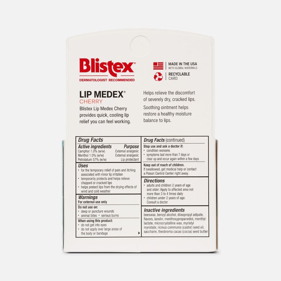 Blistex Lip Medex Cherry Tube 2-Pack .35 oz., , large image number 1