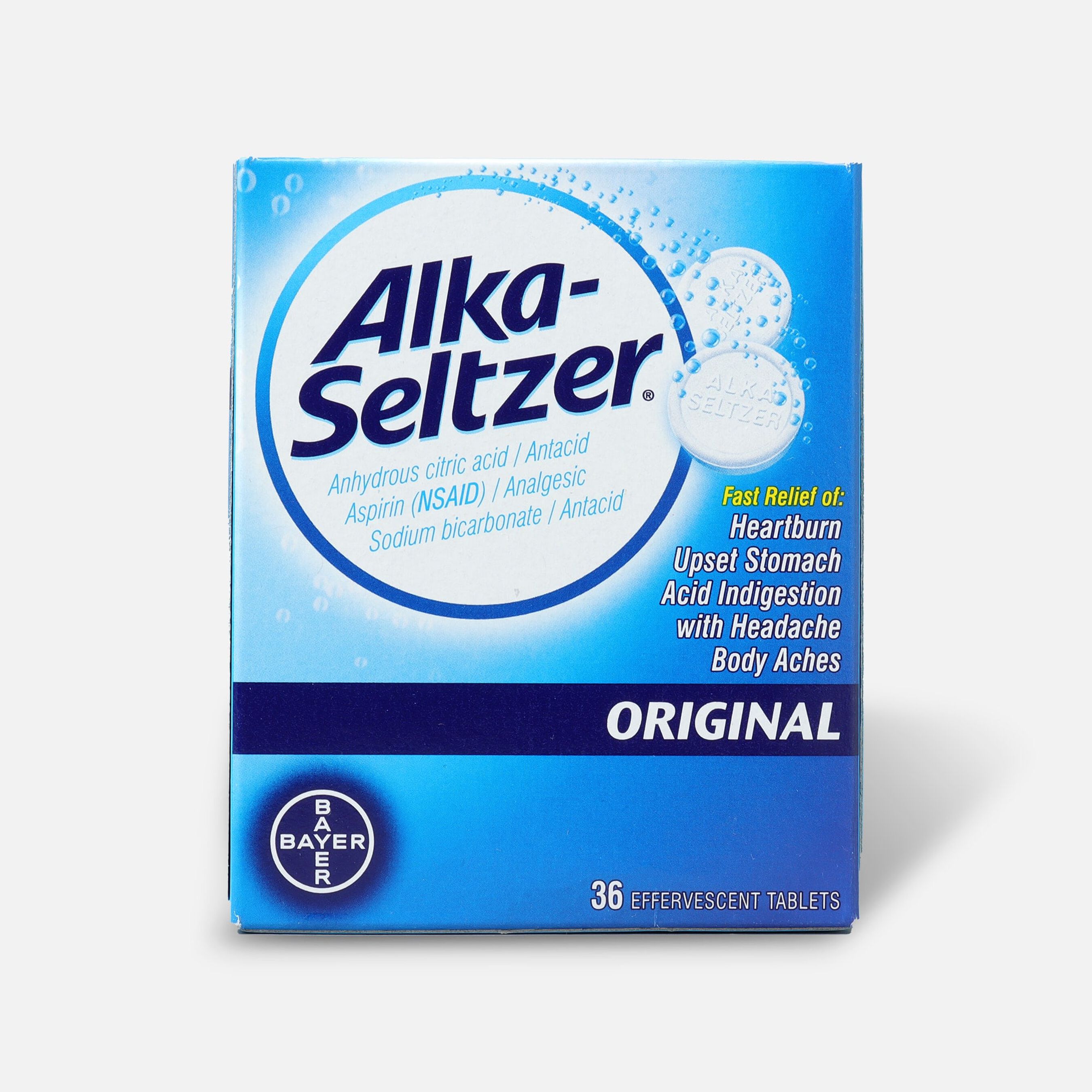 FSA Eligible AlkaSeltzer Original with Aspirin 36 ct. FSA Store