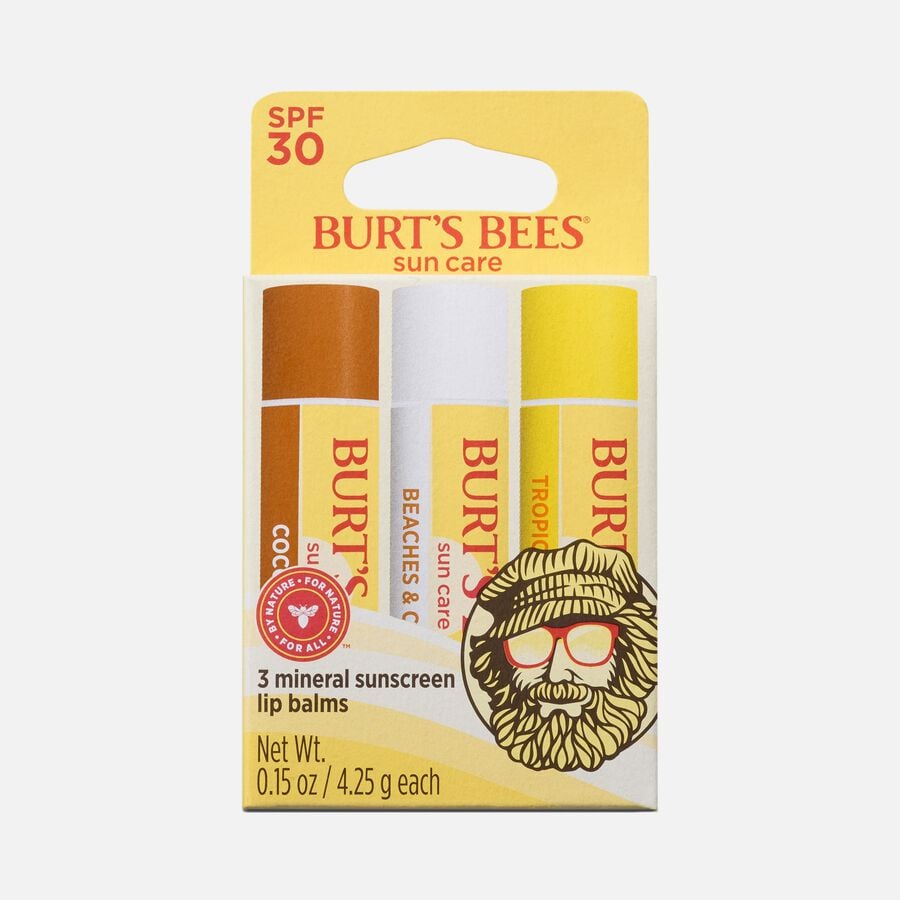 Burt&rsquo;s Bees Sun Care Island Getaway Lip Balm SPF 30, 3-Pack, 0.15 oz., , large image number 0