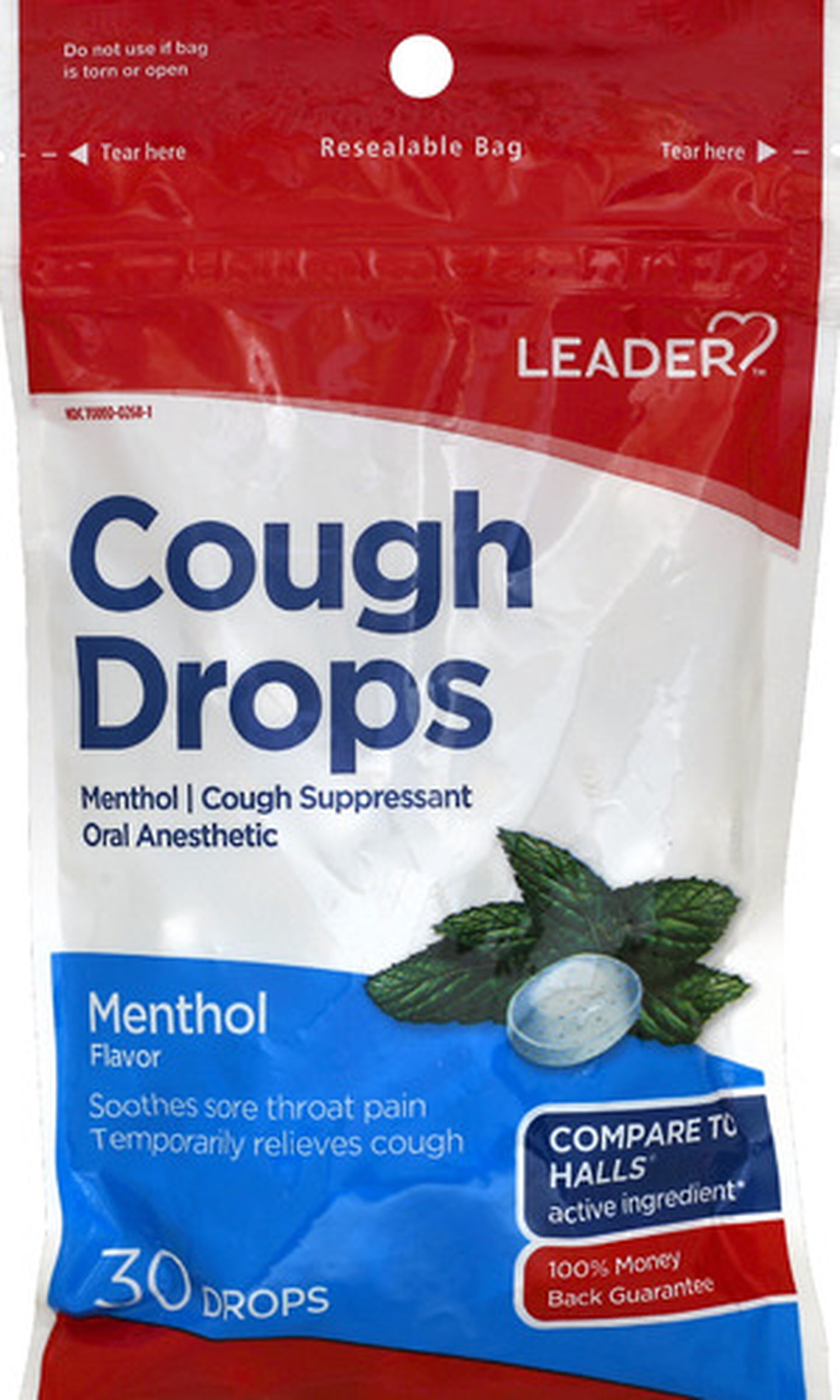 LEADER™ Cough Drops Menthol 30 ct