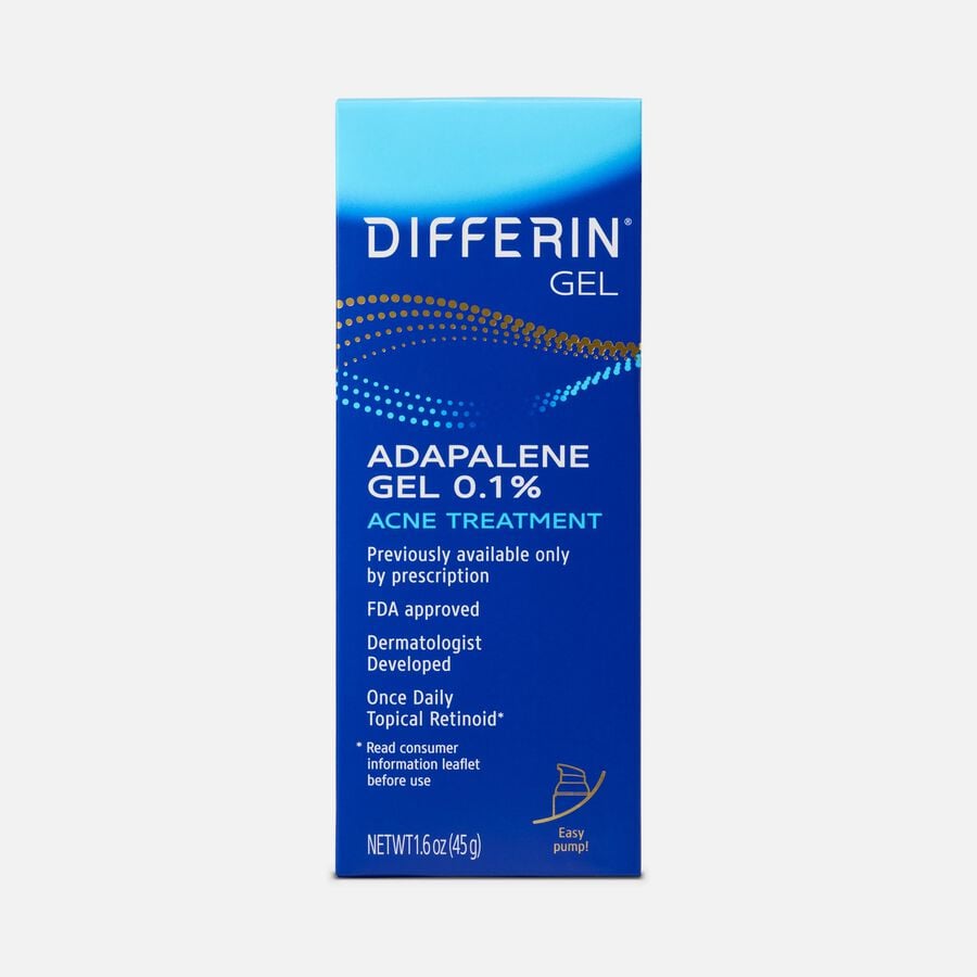 Differin 0.1% Adapalene Treatment Gel with Pump, 45g, , large image number 0