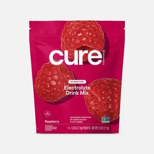 Cure Hydrating Electrolyte Drink Mix Pouches, Raspberry, 14 ct