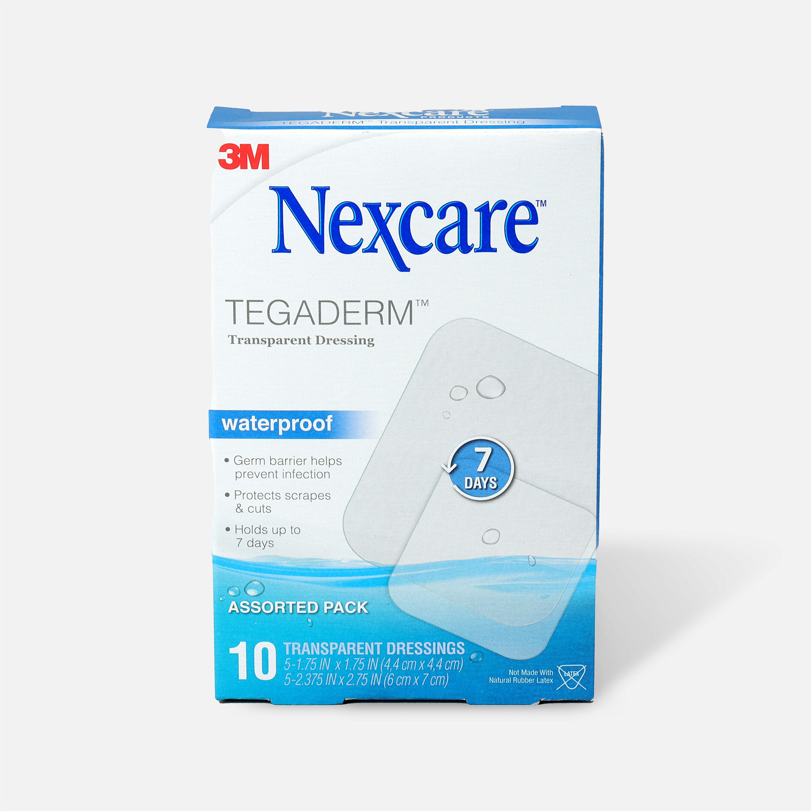 Nexcare Tegaderm Waterproof Transparent Dressing Assorted Pack 10ct