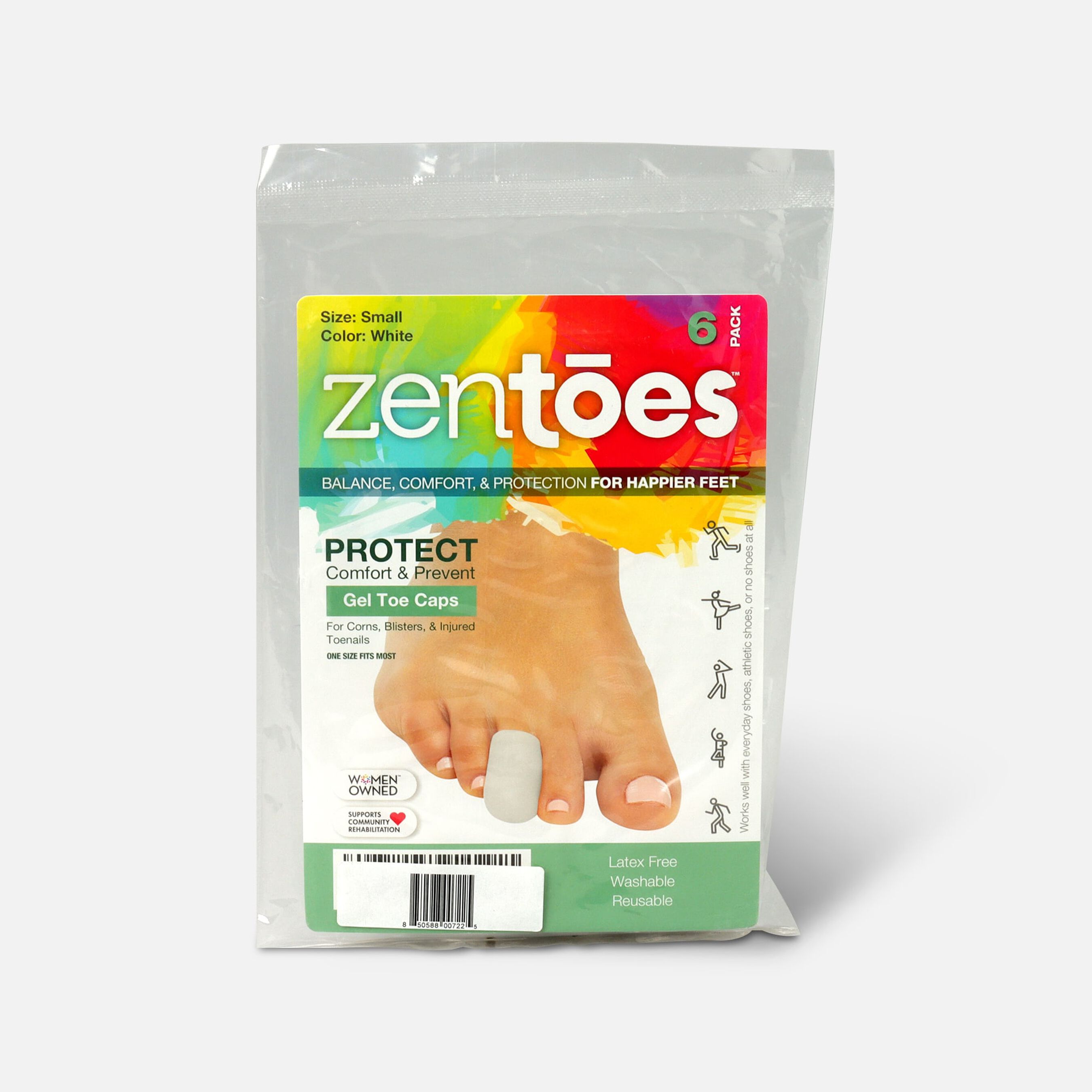 ZenToes Small Gel Toe Cap and Protector 6 Pack