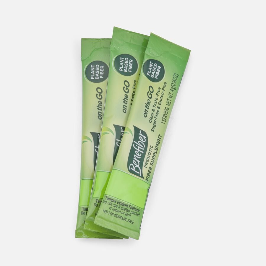 Benefiber On the Go Prebiotic Fiber Supplement Powder for Digestive Health, Unflavored, 48 ct., , large image number 3