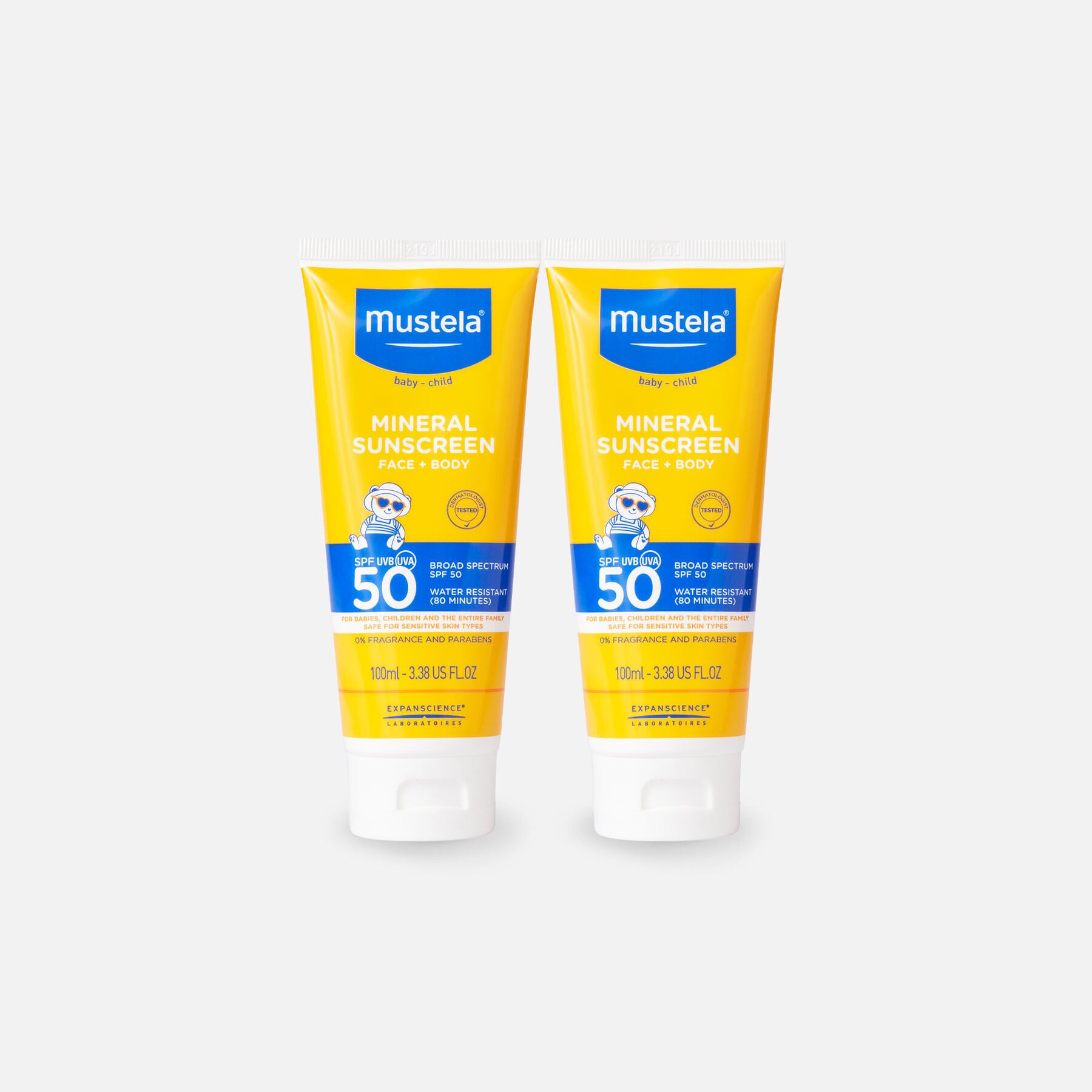 FSA Eligible Mustela Mineral Sunscreen Lotion, SPF 50, 3.38 oz. (2Pack