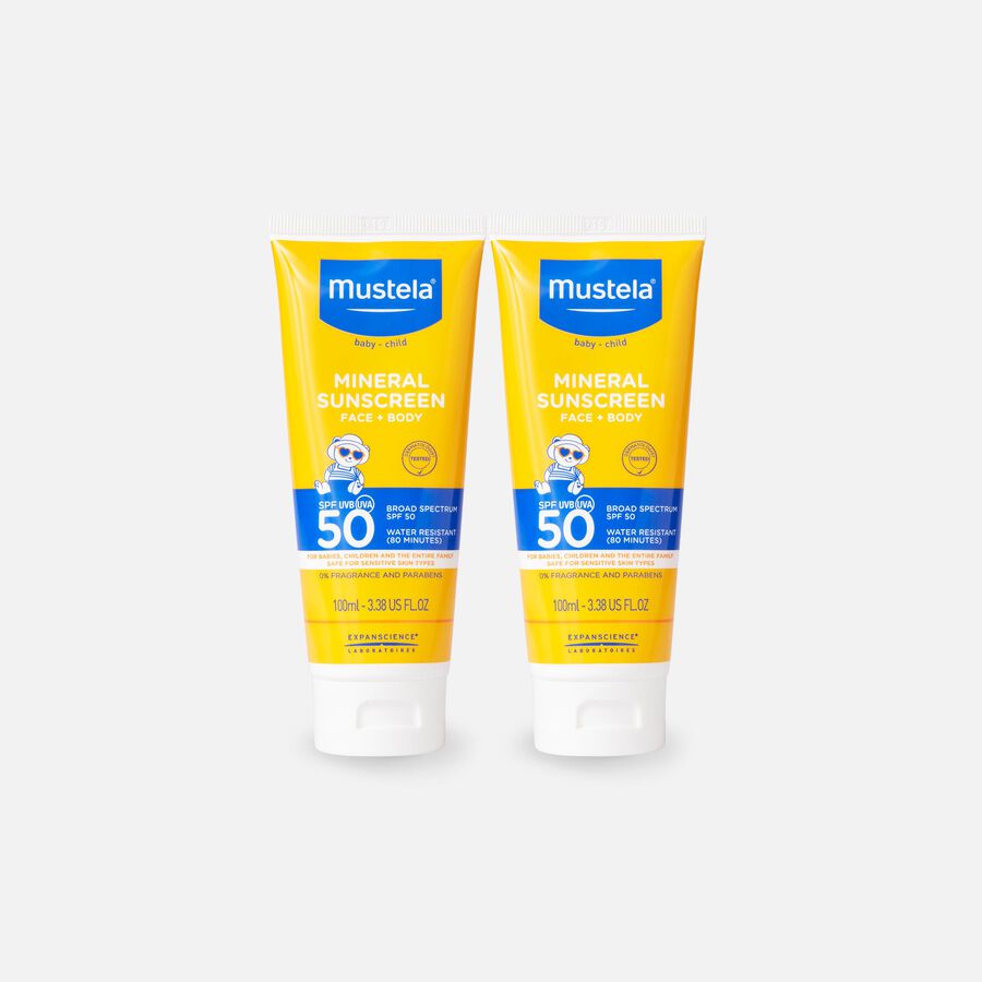 FSA Eligible Mustela Mineral Sunscreen Lotion, SPF 50, 3.38 oz. (2Pack