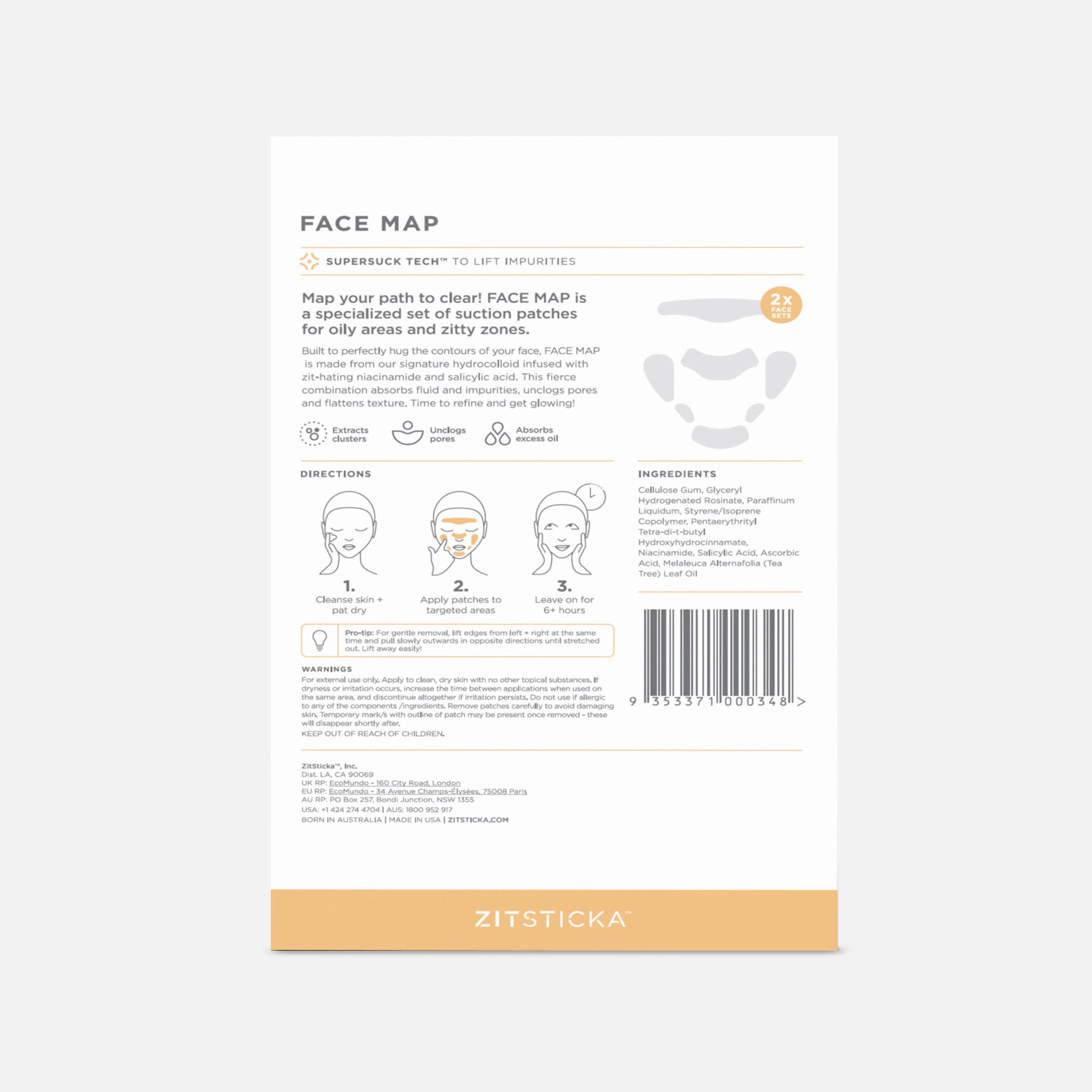 FSA Eligible ZitSticka FACE MAP Targeted Extraction Patches, 2 pack