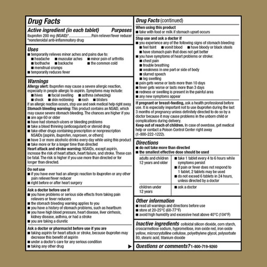 GoodSense Ibuprofen Coated Tablets 200 mg, Pain Reliever ...