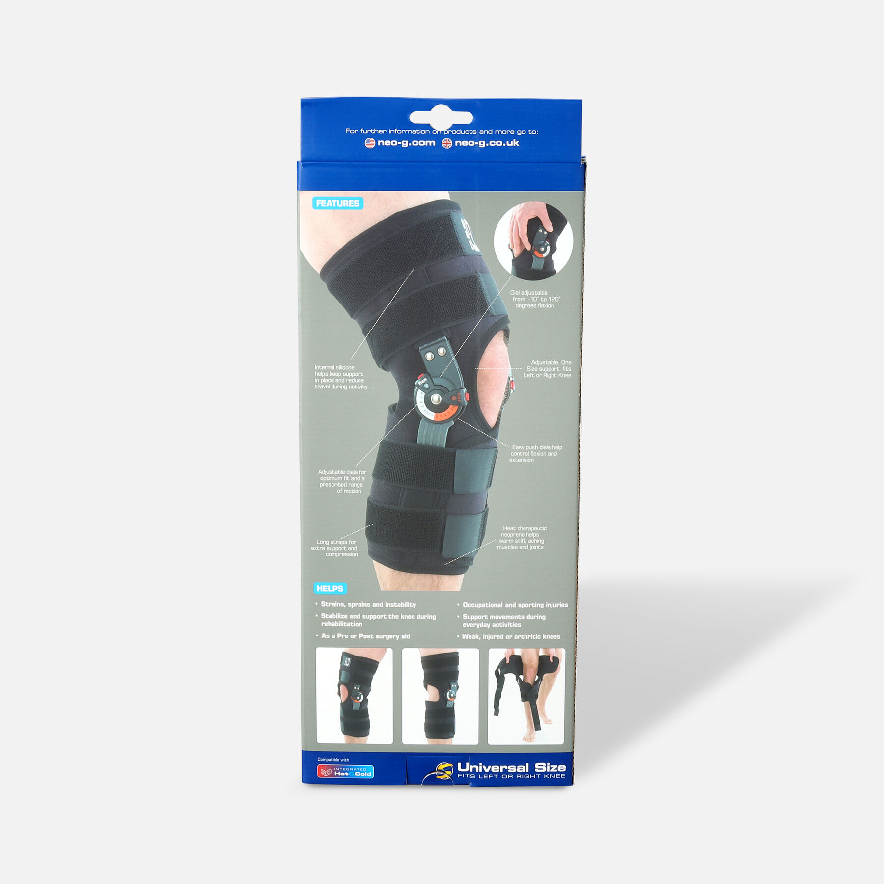 Neo G Adjusta Fit Hinged Open Knee Brace, One Size